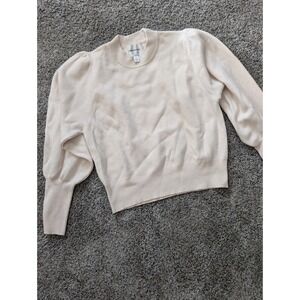 INDUSTRY Women's L/G Cream Puff Sleeve Crew Neck Knit Sweater Top